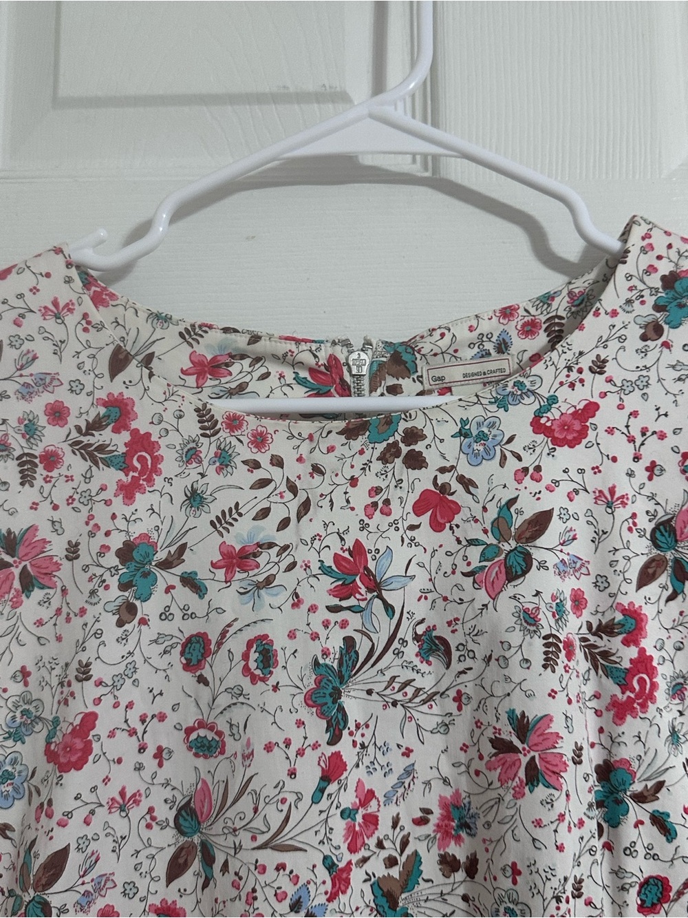 Gap Designed & Crafted Floral Cotton Dress Fits Modern Women's M L 10 12 - Picture 4 of 10